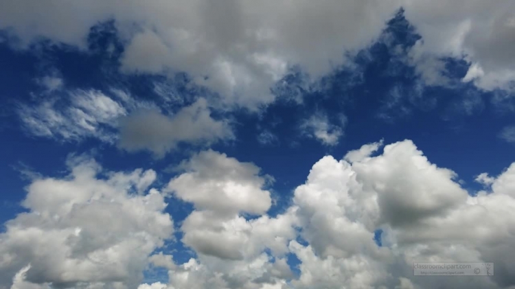 slow motion of clouds moving in summer blue sky