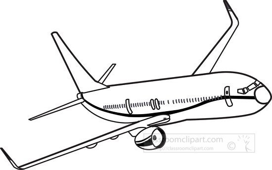 118 aircraft black white outline clipart