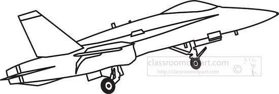 125 aircraft black white outline clipart