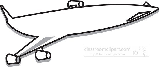 137 aircraft black white outline clipart