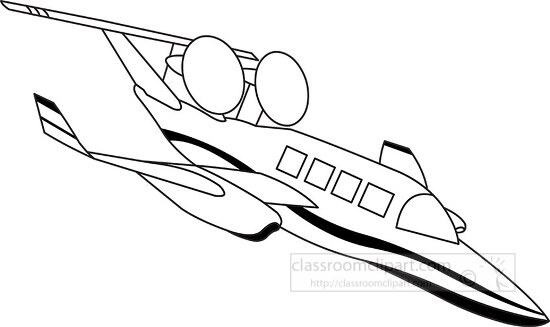 154 aircraft black white outline clipart