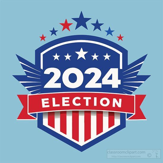 2024 election badge with stars and stripes