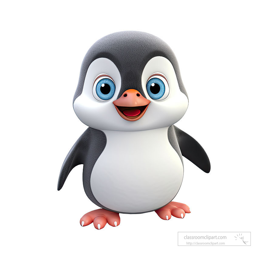 3D cartoon of a cute Baby Penguin