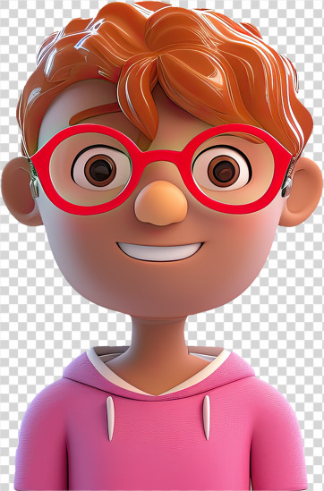3D kid avatar boy with red locks