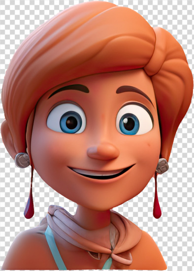 3D lady avatar wearing earings