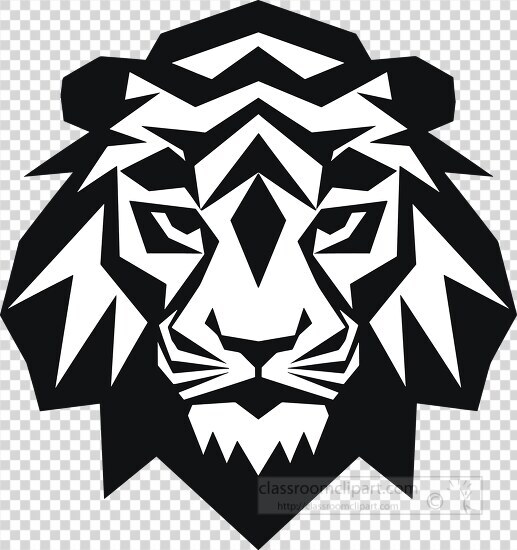A stylized lion face using a minimalist geometric vector illustr