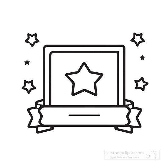 achievement certificates decorated with stars black white outlin