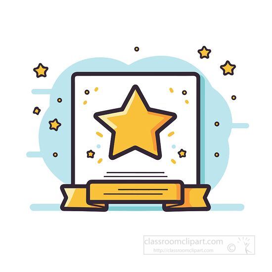 achievement certificates with large yellow star
