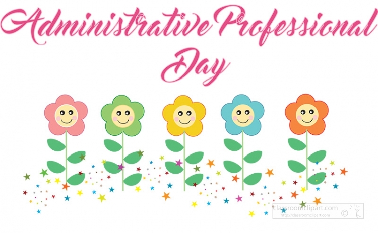 administrative professionals day cute flowers clipart