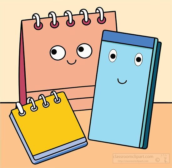 Adorable notebooks with cute faces