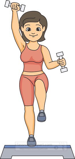 Fitness and Exercise Clipart-aerobic exercise lady fitness trainer