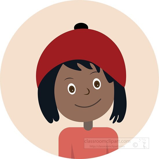 african american girl wearing hat clipart