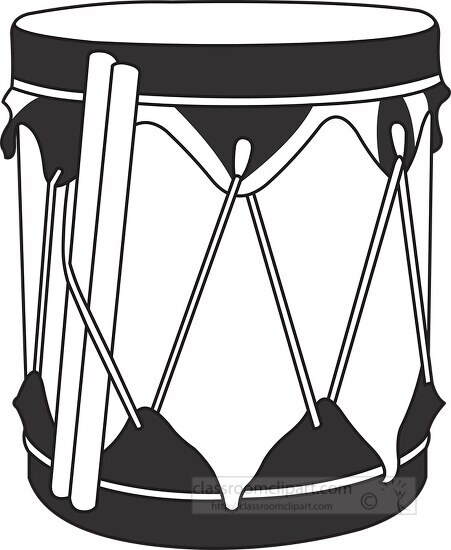 african drum Black Outline Printable