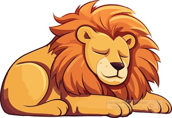 african lion streched out sleeping clip art