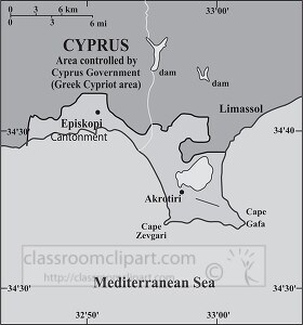 Akrotiri country map gray color