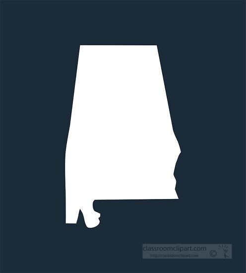 alabama state map silhouette style clipart