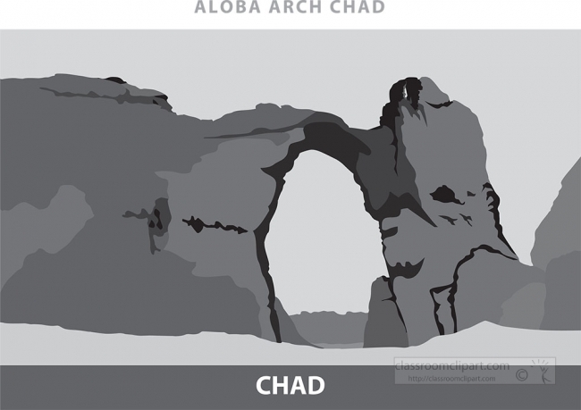 aloba arch ennedi mountains chad africa vector gray color clipar