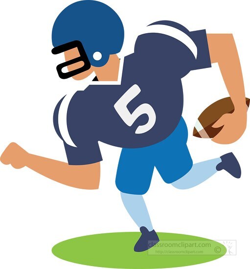 American Football player holding football in hand Clipart