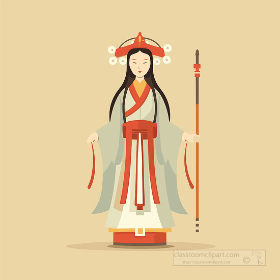 ancient chinese goddess dressed in traditional clothing