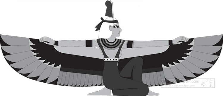 ancient egypt goddess isis gray color clipart