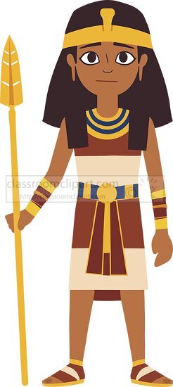 ancient Egyptian figure dressed in traditional attire