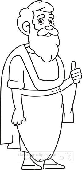 ancient greek man wearing a toga clipart