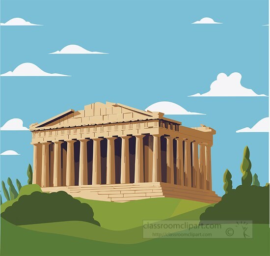 ancient greek temple located on the acropolis of athens