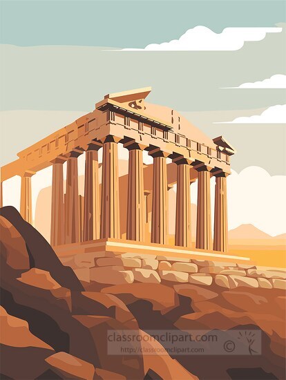 ancient greek temple the parthenon dedicated to goddess athena