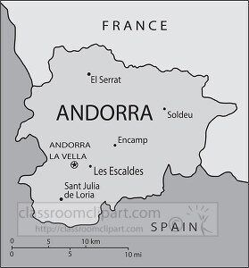 Andorra country map gray color