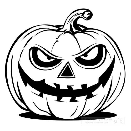 angry halloween pumpkin with a wicked smile