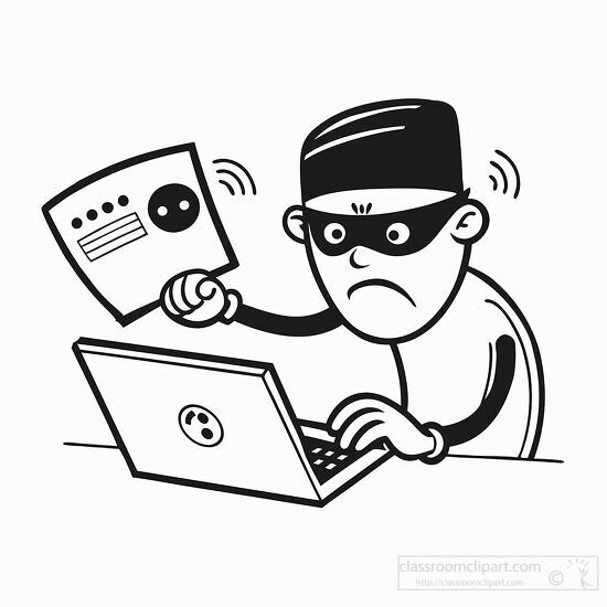 angry thief is hacking into a computer system