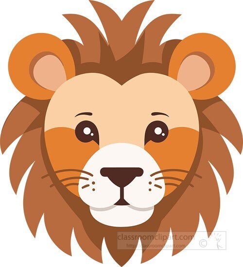animal face of a lion cartoon style