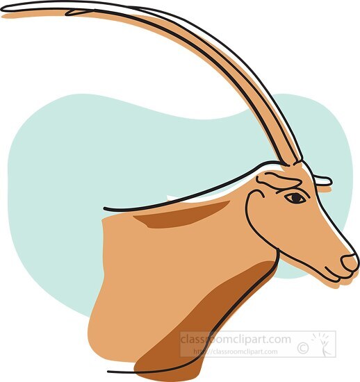 animal with long horns clip art