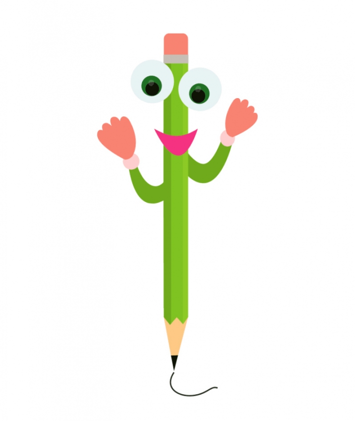 School Animated Clipart-animated cartoon pencil with tip