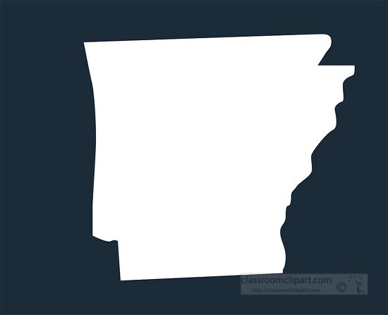 arkansas state map silhouette style clipart