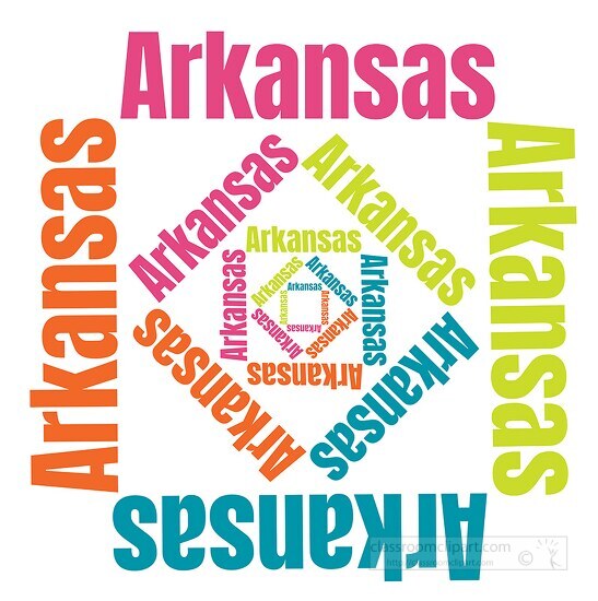 arkansas text design logo