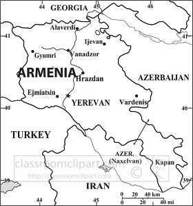Armenia country map black white