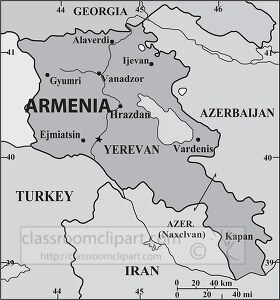 Armenia country map gray color
