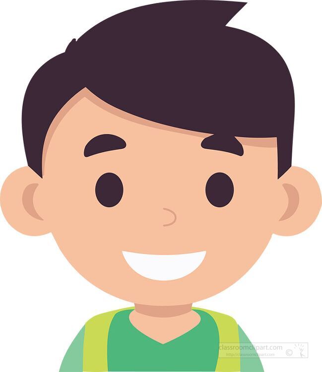 asian boy with short black hair and a green shirt