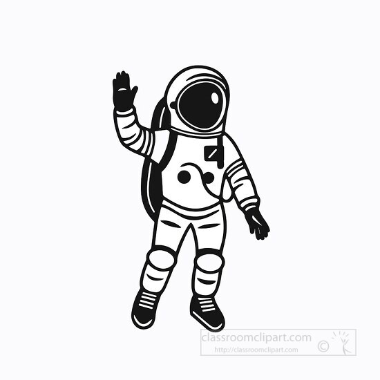 astronaut in space suit black outline printable clip art 8