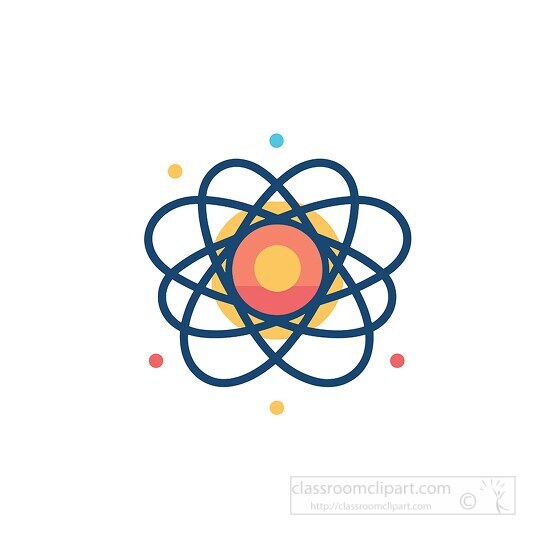 atom icon style clip art