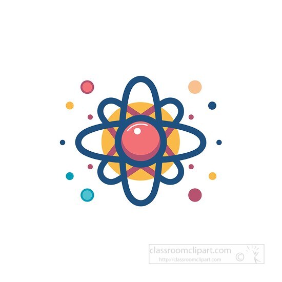 atoms with electrons icon style clip art