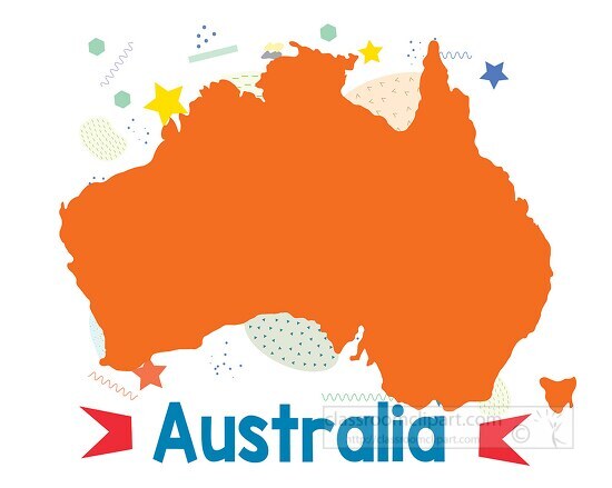 Australia illustrated stylized map