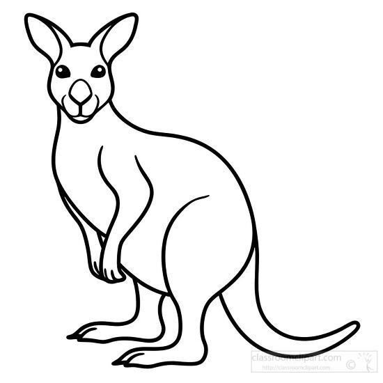 australian kangaroo black outline