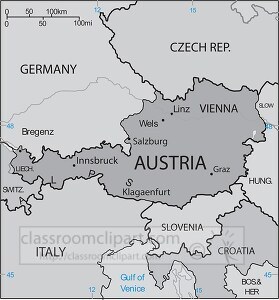 Austria country map gray color