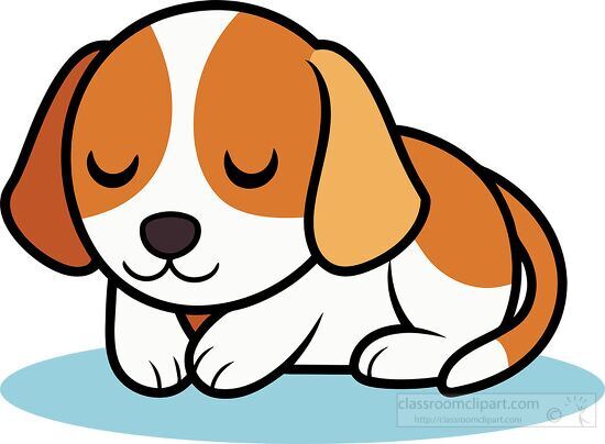 baby beagle dog eyes closed sleeping clipart