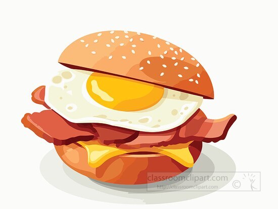 Breakfast Clipart-bacon egg breakfast sandwich clip art