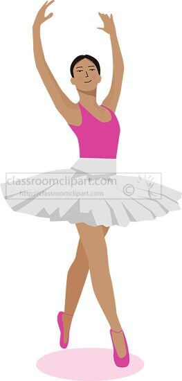 ballerina in pink tutu and white skirt clip art