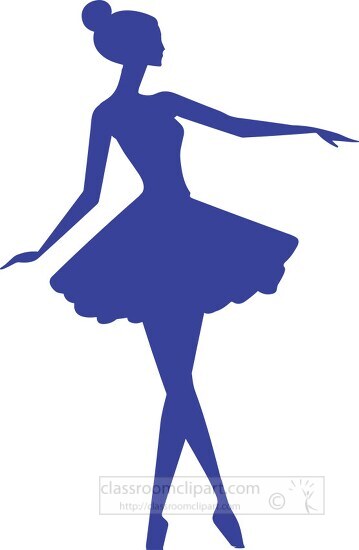 ballet dancer blue silhouette clip art