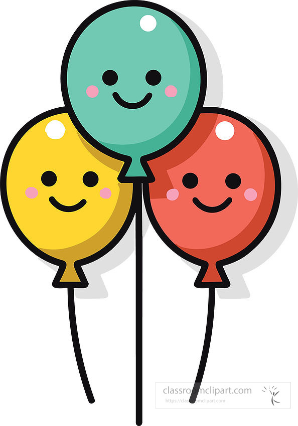 balloons with cute smiley faces